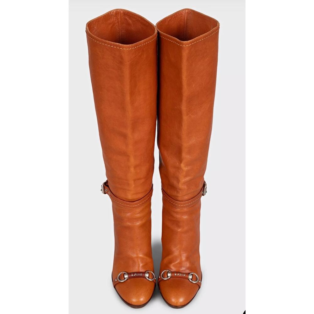 Christian Dior Brown Leather Boots, Size 38 EU - Picture 2 of 5